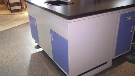 Mesa de laboratório de madeira para professores de móveis de laboratório escolar com gota de água